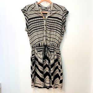Charlotte Russe chevron tribal print drawstring waist boho dress small